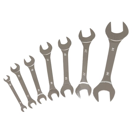 Performance Tool 7 pc. Super Thin Metric Wrench Set, Low Profile, Thin Head, Steel W30684