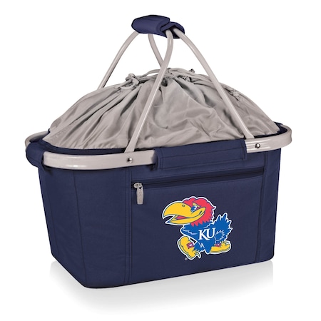 Picnic Time Family Of Brands NCAA Kansas Jayhawks Metro Shopping Basket - Insulated Picnic Basket 645-00-138-244-0