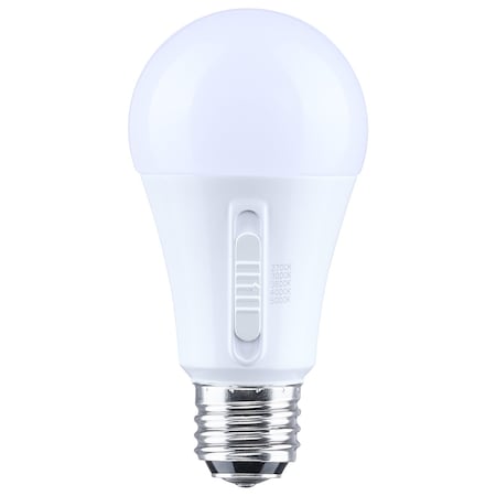 Satco 13.5/10/5 Watt LED A19 3 Way Lamp 27K/3K/35K/4K/5K CCT Lumens Medium Double Contact Base 120 Volt S14396