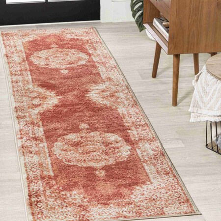 Jonathan Y Rosalia Cottage Medallion Peach/Ivory 2 ft. x 8 ft. Runner Rug MDP403F-28