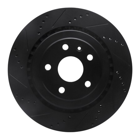 Dynamic Friction Co DFC Brake Rotor - Drilled and Slotted - Black 633-47074L
