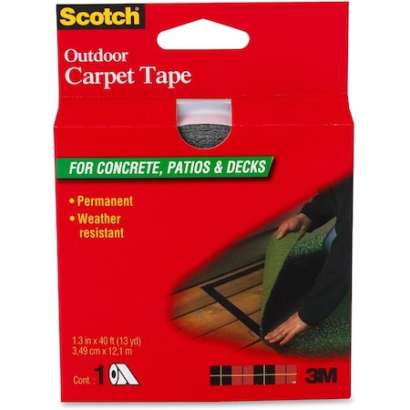 Scotch Carpet Tape, Outdoor, 1.4"x40', 1RL, Clear CT3010