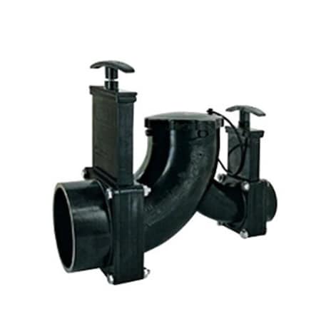 Valterra 3 x 0.5 in. Hub Double Ell Valve Waste Valve Assembly with Bayonet Cap VLPT80