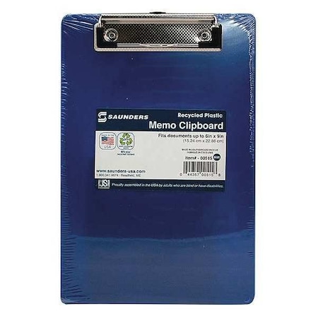 Zoro Select Clipboard, Memo Size, Plastic, Blue 00515