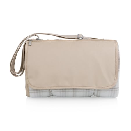 Picnic Time Family Of Brands Blanket Tote Outdoor Picnic Blanket, Neutral Plaid 820-00-290-000-0