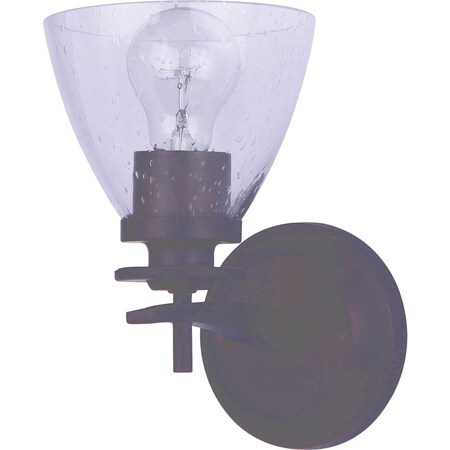 Home Impressions 1-Bulb Oil Rubbed Bronze Vanity Bath Light Fixture Seeded Glass IWF256A01ORB-S