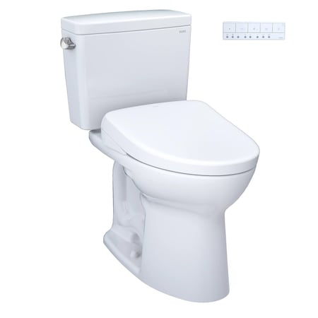 Toto Drake 1.28 GPF Two Piece Elongated Toilet with Washlet+ S7 Heated Bidet Seat, CEFIONTECT Glaze MW7764726CEG#01