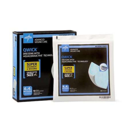 Medline Qwick Nonadhesive Dressing with Aquaconductive Technology, 4.25in x 4in, 50PK MSC5844