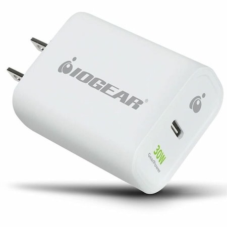 Iogear GEARPOWER USB-C 30W POWER ADAPTER, CHARGER, IPHONE, ANDROID, FAST CHARGE, GPAWC30W