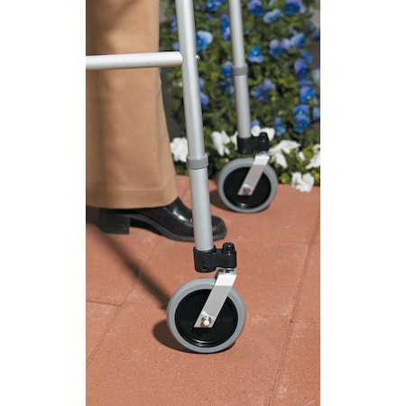 Medline 5in Swivel Casters with Glide Brakes for Walkers G07810-8