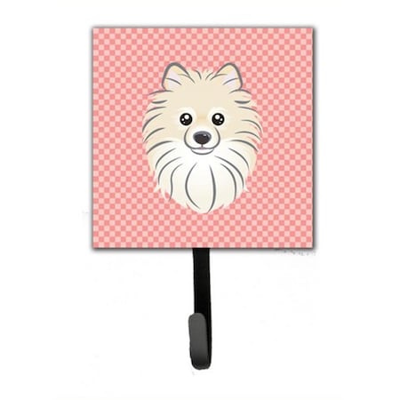 Carolines Treasures Checkerboard Pink Pomeranian Leash and Key Holder BB1207SH4