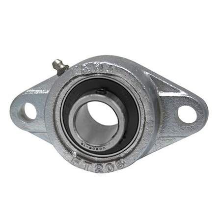 Ami Bearings SINGLE ROW BALL BEARING - 1-11/16in WIDE SET SCREW NICKEL 2-BOLT FLANGE UCFT209-27NP