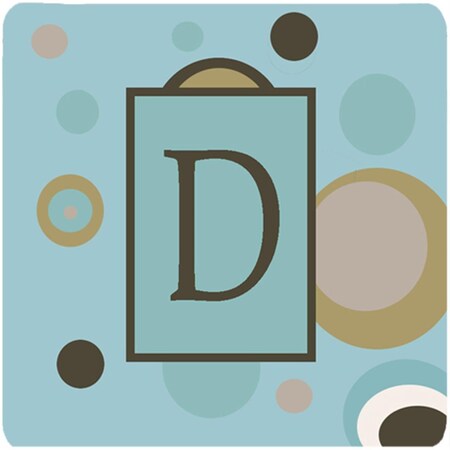 Carolines Treasures Monogram - Blue Dots Foam Coasters Initial Letter D- Set - 4 CJ1013-DFC