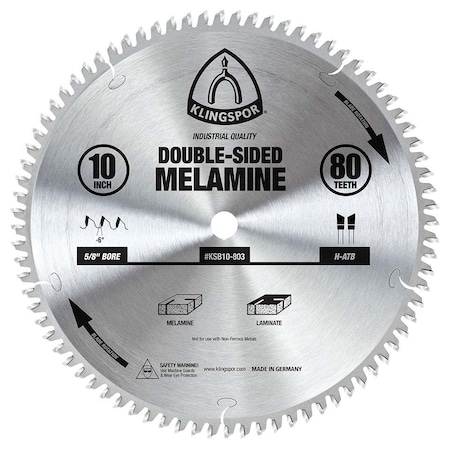 Klingspor 10" 80-Tooth Double-Sided Melamine Saw Blade KSB10-803
