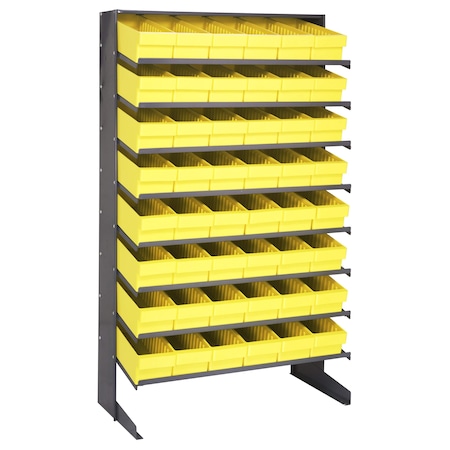 Quantum Storage Systems SINGLE SIDED PICK RACK W/48 YELLOW BINS QPRS-602YL