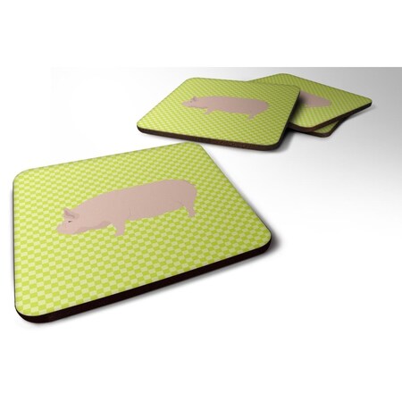 Carolines Treasures Welsh Pig Green Foam Coaster, Set of 4 BB7763FC