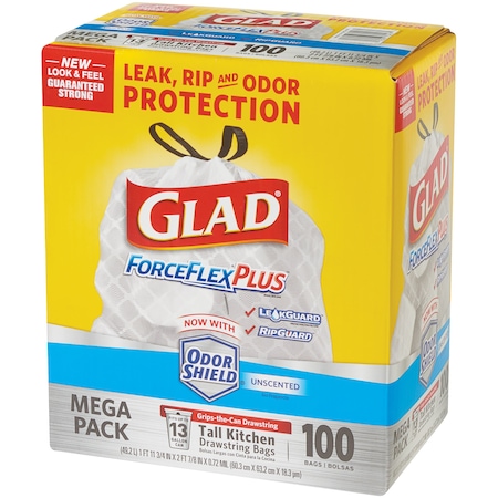 Glad Forceflex 2 Mil, White, 100 PK GLAD13FFW