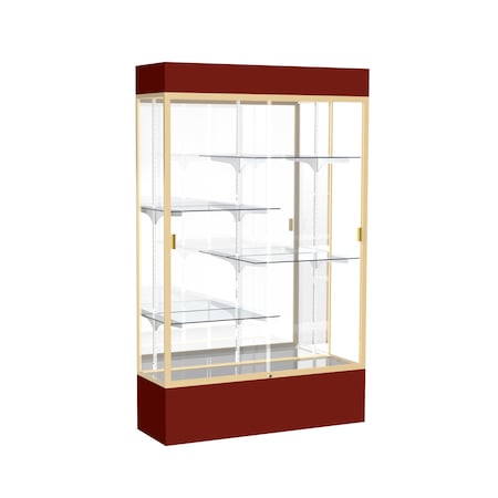 Ghent Lighted Floor Display Case 48x80x16, Mirror 3174MB-GD-MN