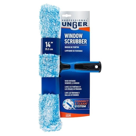 Unger Industrial Unger Professional Window Scrubber, 14 in L Head, Plastic Head 983920