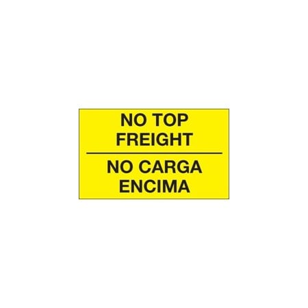 Bubblefast 3 x 5'' - ''No Carga Encima'' Fluorescent Yellow Bilingual Labels BFDL1089