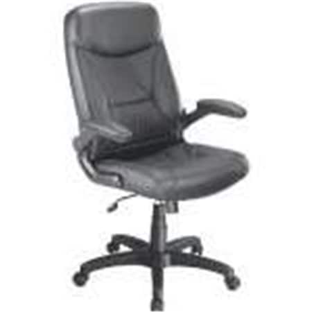 Famous Brand 9097ALP Executive Chair With Flip Up Armrests Black Leather Upholstered YYGB-277492