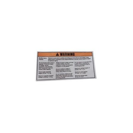 Genie REPLACEMENT DECAL, WARNING CRADLE 82410GT