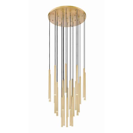 Z-Lite Forest 27 Light Chandelier, Modern Gold, 36 In W x 23.75 In H 919MP24-27R-MGLD-LED