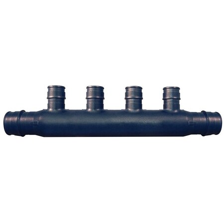 Apollo Valves ExpansionPEX Series Open End Manifold, 734 in OAL, 2Inlet, 34 in Inlet, 4Outlet, Brass EPXM4PTO