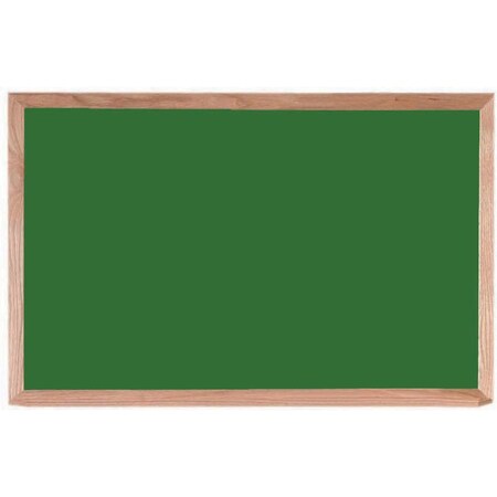 Aarco Porcelain on Steel Chalkboard  Solid Oak Wood Frame 24"x36" Green OS2436G