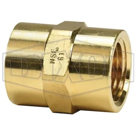 Dixon Hex Head Coupling, 1/2 in Nominal, FNPT End Style, Brass 3710808CLF