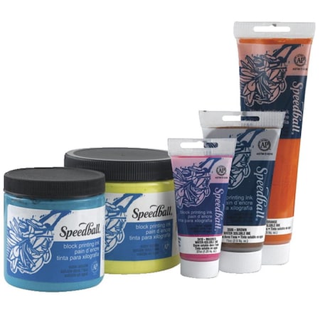 Speedball Art Products 16 oz Non-Toxic Water Soluble Block Printing Ink Jar, White 410841
