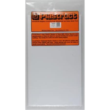 Plastruct 0.03 x 7 x 1 in. White Sheet Styrene, 5PK PLS91103