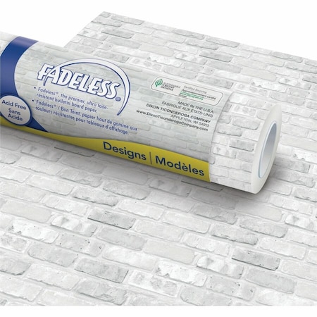 Fadeless Bulletin Board Art Paper, White Brick, 48in. x 50ft., 1 Roll P56905