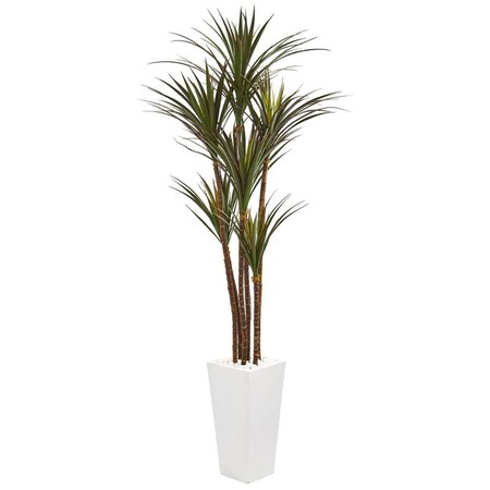 Dare2Decor 6.5 in. Giant Yucca Artificial Tree in White Planter DA2471581