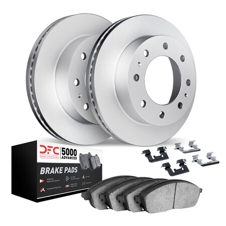 Dynamic Friction Co DFC GEOSPEC Coated Rotors with 5000 Brake Pads - Ceramic and Hardware 4512-40165
