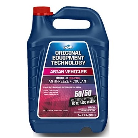 Peak 50/50 Pre-Diluted, 1 Gallon Jug, Red/ Pink, Single, Use With Lexus 1990 And Up/ Scion 2004 And Up PARB53