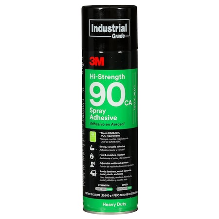 3M Hi-Strength Spray Adhesive 90CA, Low VOC <25%, Clear, 24 fl oz, 12PK SPRAY90CAC