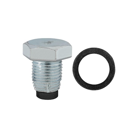 Auveco Magnetic Drain Plug 1/2in Single Oversize with Gasket, 2PK 17145