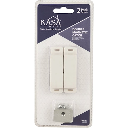 Hardware Resources KasaWare White Double Magnetic Catch, 2PK KFCMD-A-WH2