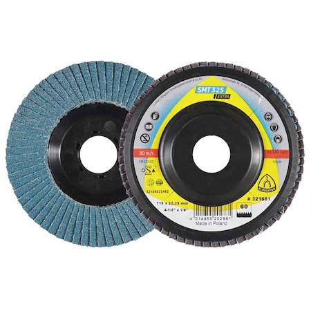 Klingspor SMT Flap Disc 325 4-1/2" 60 Grit, 10PK 325060115022F