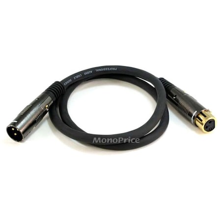 Monoprice 3ft Premier Series XLR Male to XLR Female 16AWG Cable (Gold Plated) 4750