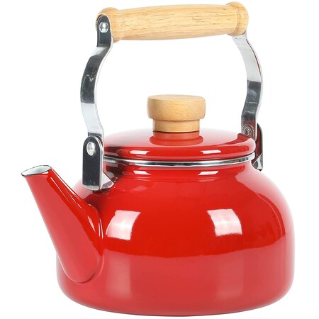 Mr. Coffee Quentin 1.5 Quart Tea Kettle With Fold Down Handle in Red 137421.01