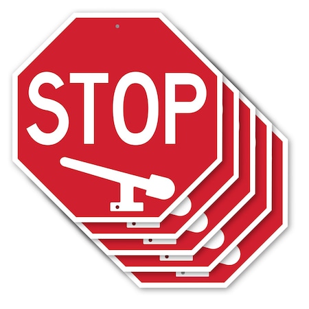 Signmission Stop, 10 inch X 10 inch, Aluminum Metal Signs, 5PK OC-A-5Pack-10-235