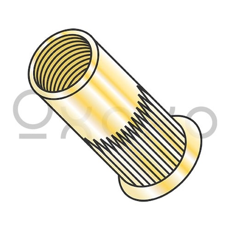 Oxoxo 10-24-.225 Small Head Ribbed Threaded Insert Rivet Nut Steel Zinc Yellow Dichromate, 1000PK 385433