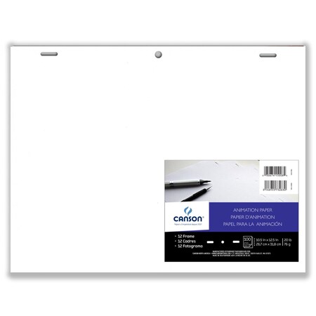 Canson Artist Series Acme Punched Animation 12 Frame Sheet, Bulk Pack, 10.5x12.5 inch, 100PK C100511184