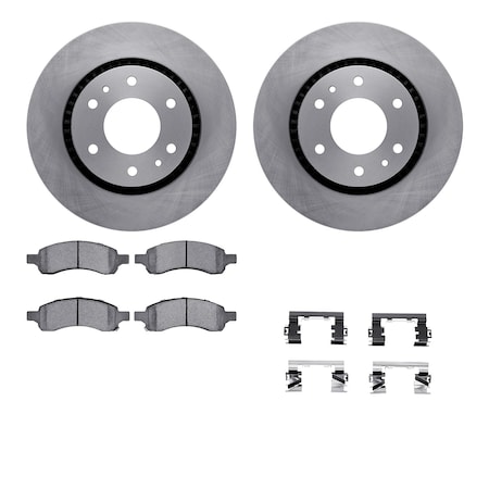 Dynamic Friction Co DFC Rotors with EURO 5000 Ceramic Brake Pads includes Hardware 6612-48023
