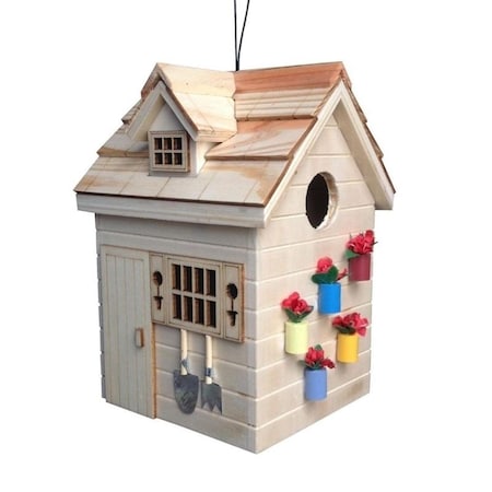 Feedingtime Potting Shed Birdhouse - Natural FE75035