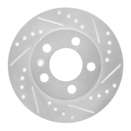 Dynamic Friction Co DFC Brake Rotor - Drilled and Slotted - Silver 631-73025R