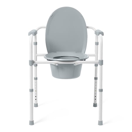 Medline 3-in-1 Folding Steel Elongated Commode G1-200LX1