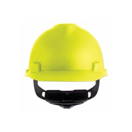 Msa Safety V-Gard Cap-Style Hard Hat with Fas-Trac III Suspension, Matte, Hi-Viz Yellow 454-10203088